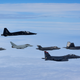 Illustration for article titled Play Fight: Lightning II, Raptor, Rafale, and Typhoon Compete For An Atlantic Trident